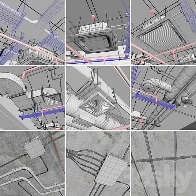 Ventilation system set 01 3dskyfree
