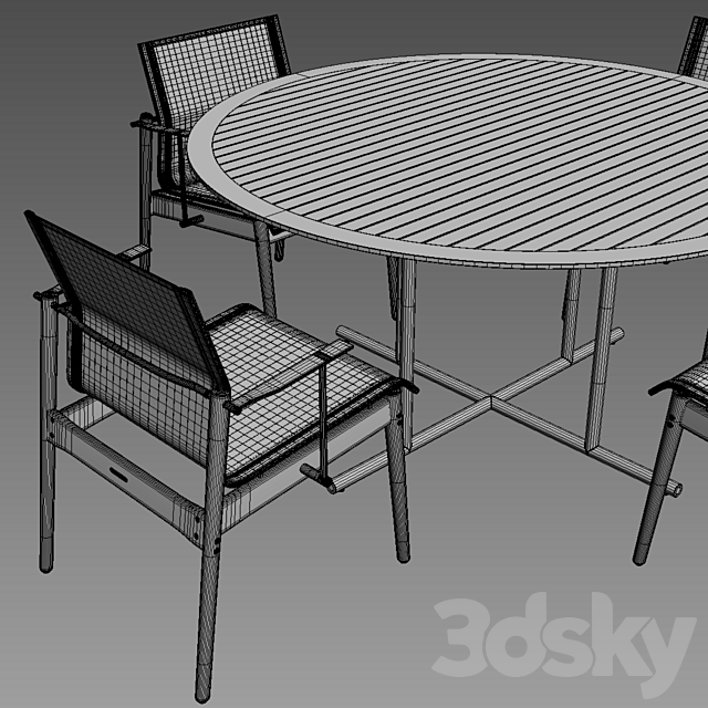 WHIRL table AND SWAY chair 3DS Max Model - thumbnail 2