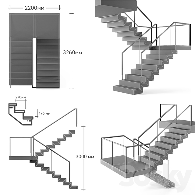 Concrete ladder 3DSMax File - thumbnail 3