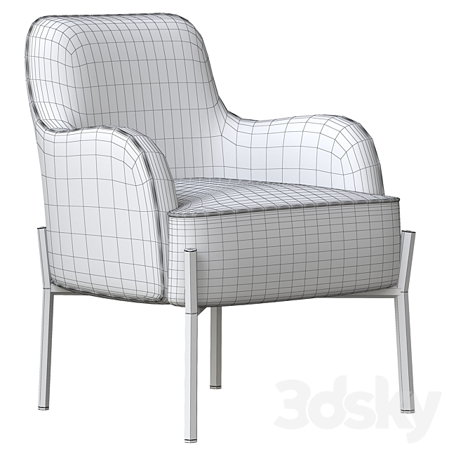 Corvus Penzing Velvet Upholstered Accent Chair with Golden Legs 3DSMax File - thumbnail 5