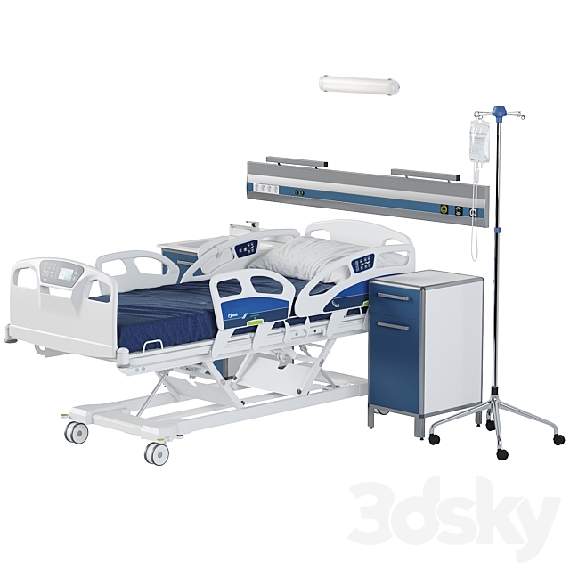 Hospital room equipment 3d