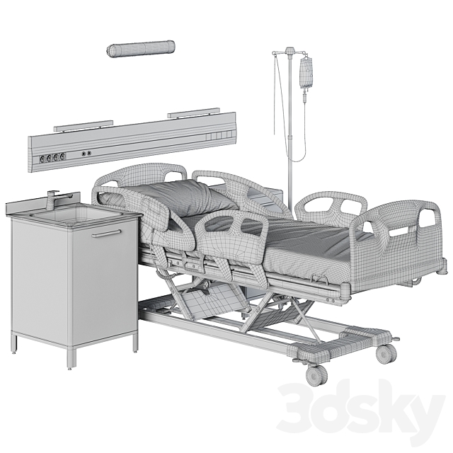 Hospital room equipment 3dsky