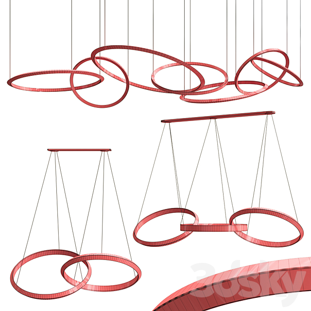 Oracle Rings Chandelier by Christopher Boots 3d