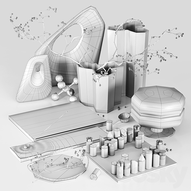 Decorative set 6 3dsky