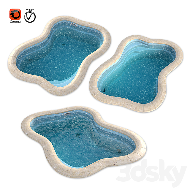3d model of composite pool Florent 3d