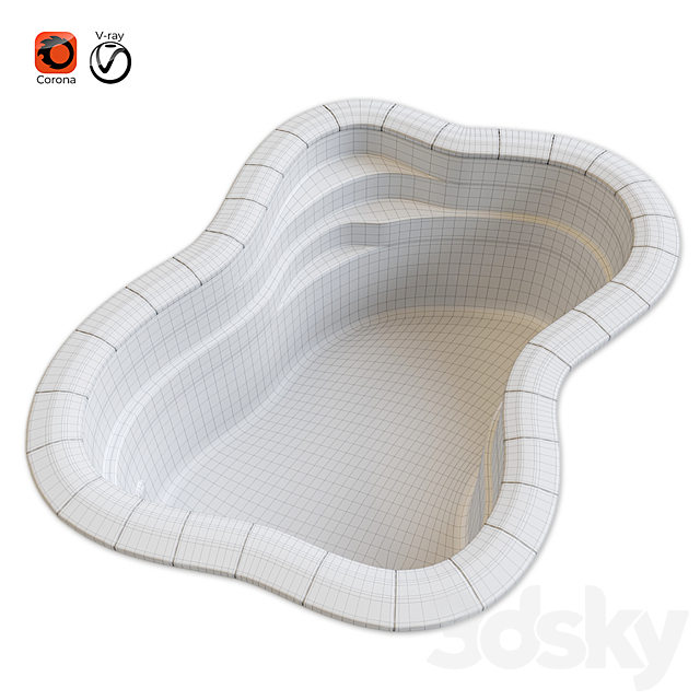 3d model of composite pool Florent 3dsky