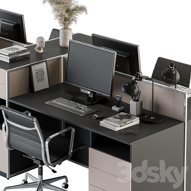Office Furniture – employee Set 22 3DSMax File - thumbnail 2