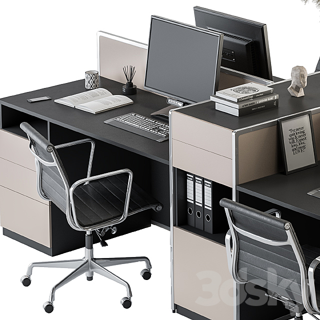 Office Furniture – employee Set 22 3DSMax File - thumbnail 3