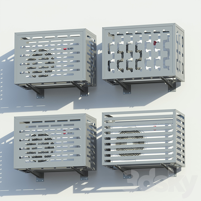 Set of decorative boxes for air conditioner + LG air conditioner 3DSMax File - thumbnail 3