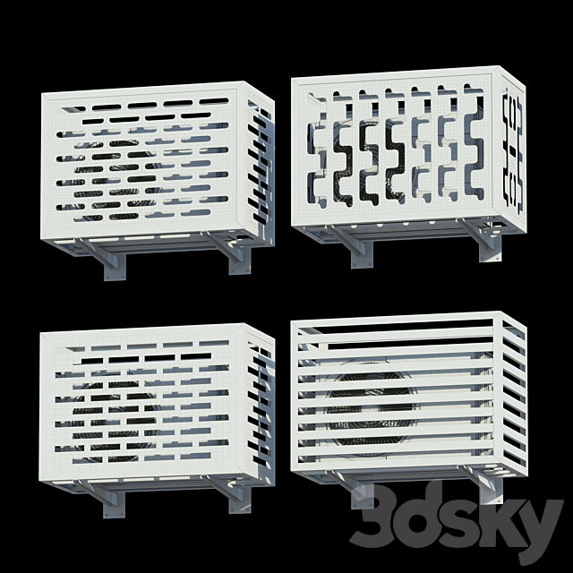 Set of decorative boxes for air conditioner + LG air conditioner 3DSMax File - thumbnail 4