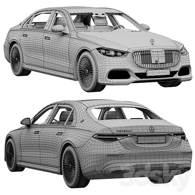 Mercedes-benz S-class Maybach 2021 3dskyfree