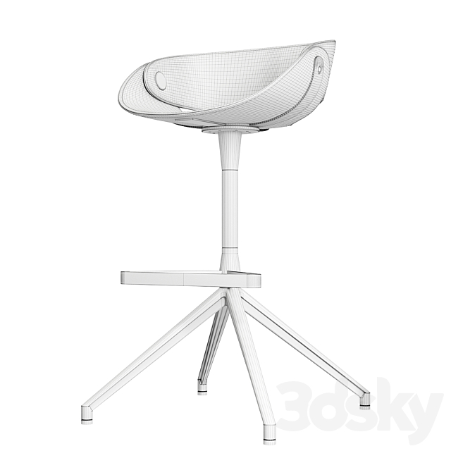 Tonon Fl@t (Flat) Italian semi-bar stool 66 cm 3dskyfree