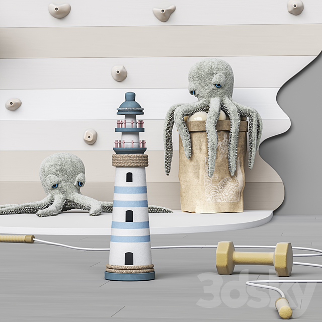 Toys and furniture set 89 3d