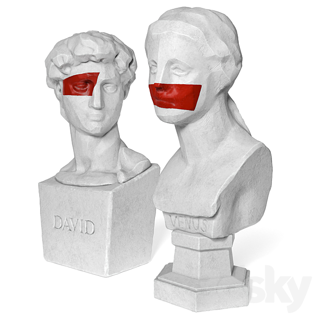 Venus and David edges bust 3dsky