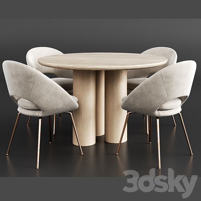 Dinning set 7 3d