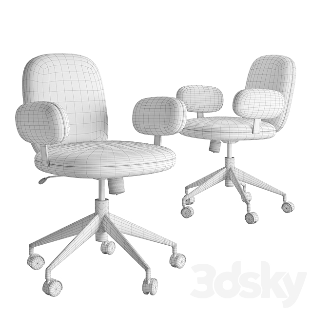 Faro Gray Office Chair 3DSMax File - thumbnail 4