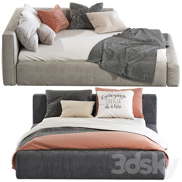 Contemporary style sofa bed 2 3DSMax File - thumbnail 2