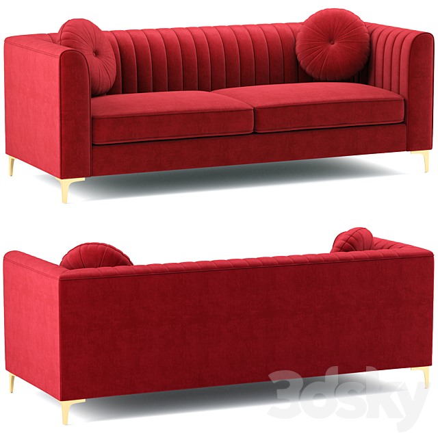 Isabelle Velvet Sofa Meridian Furniture 3DSMax File - thumbnail 2