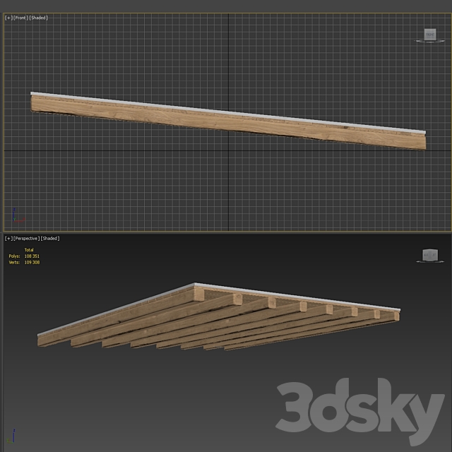 Wooden ceiling _ Wooden pitched ceiling 3dskyfree
