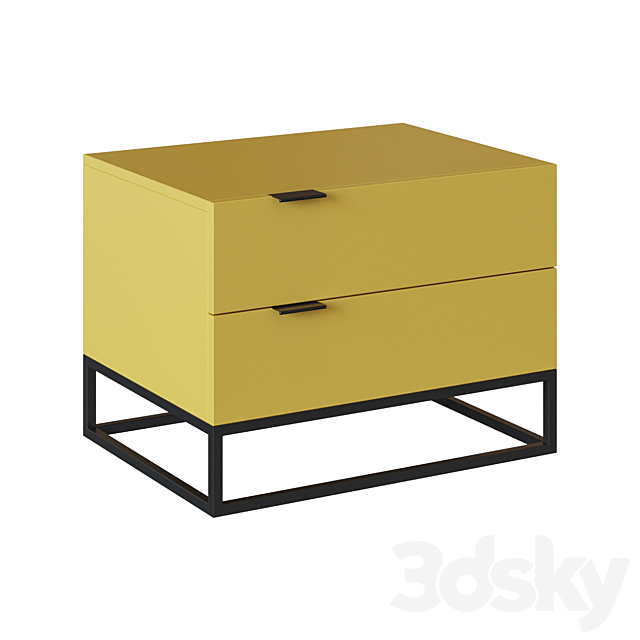 Estetico bedside table yellow 3DSMax File - thumbnail 1