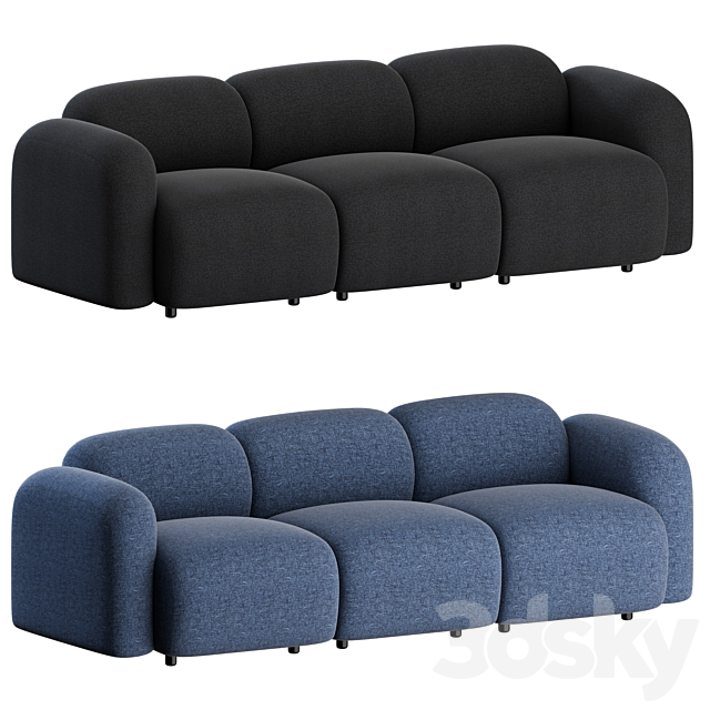 Swell Sofa 3 Seater by Normann Copenhagen 3DSMax File - thumbnail 2