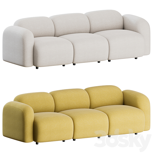 Swell Sofa 3 Seater by Normann Copenhagen 3DSMax File - thumbnail 5