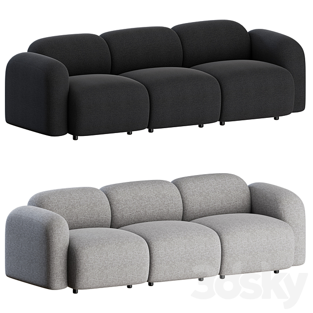Swell Sofa 3 Seater by Normann Copenhagen 3DSMax File - thumbnail 1