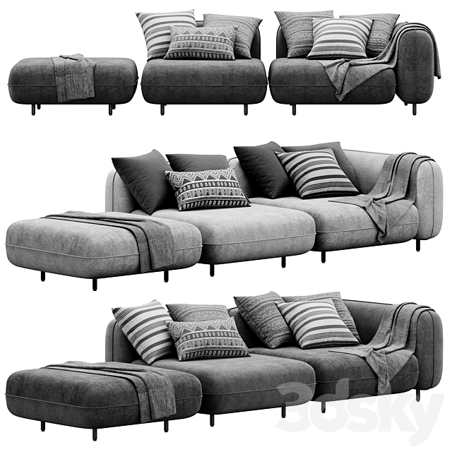 Delavega modular sofa DP1. DP2. DP4 3DSMax File - thumbnail 1
