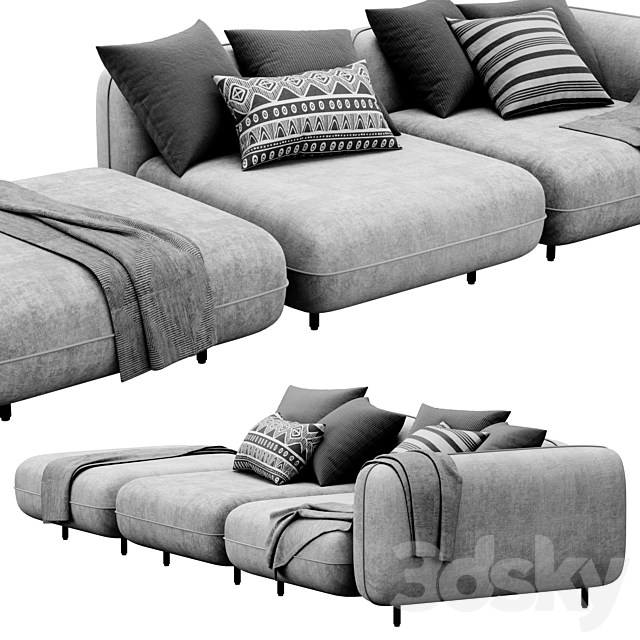 Delavega modular sofa DP1. DP2. DP4 3DSMax File - thumbnail 2