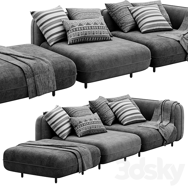 Delavega modular sofa DP1. DP2. DP4 3DSMax File - thumbnail 3