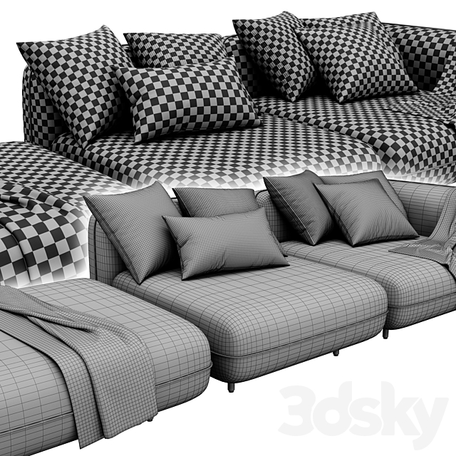Delavega modular sofa DP1. DP2. DP4 3DSMax File - thumbnail 4