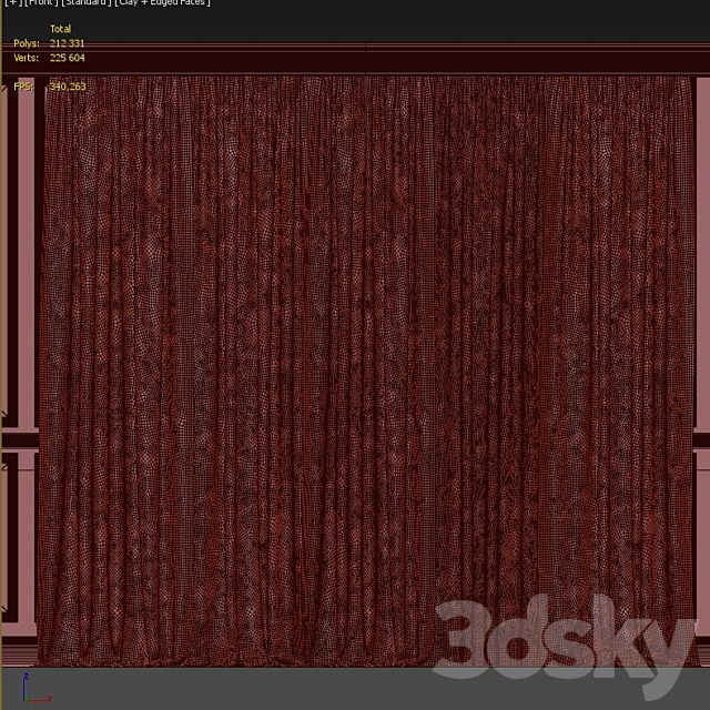 Curtains with window 162C 3dsky