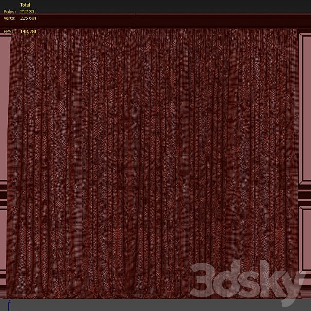 Curtains with window 196C 3dsky