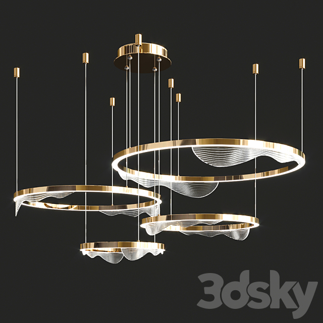Hanna b ring chandelier 3d