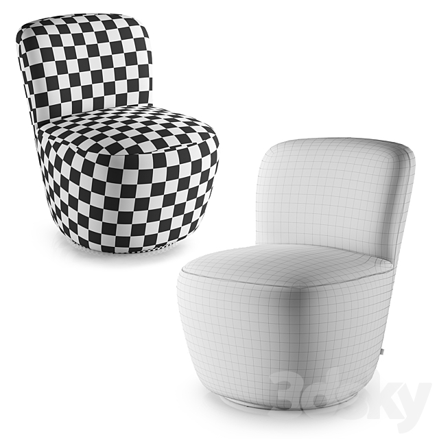 Swivel Chair Doria by Eichholtz 3dsky