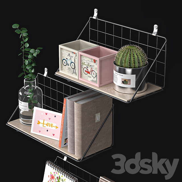 Wall decorative shelf 3DSMax File - thumbnail 3
