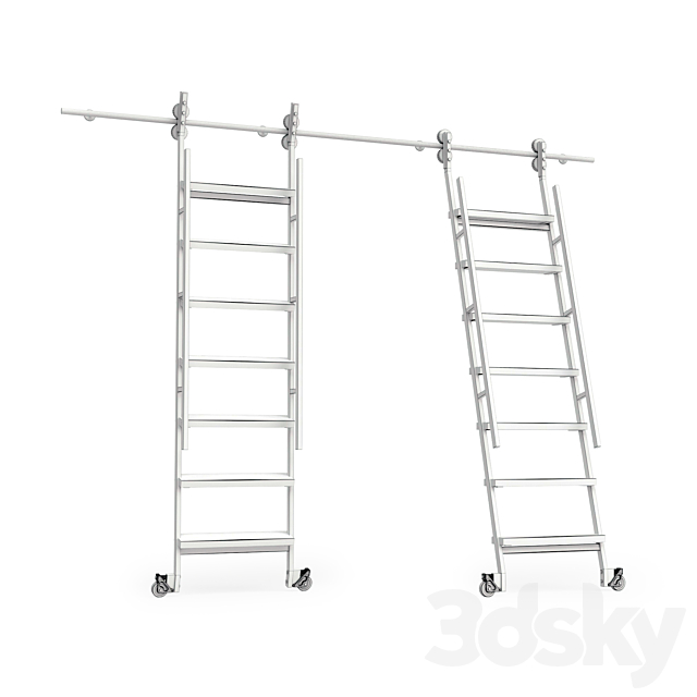Animated sliding ladder MWE Industrieleiter 3dskyfree