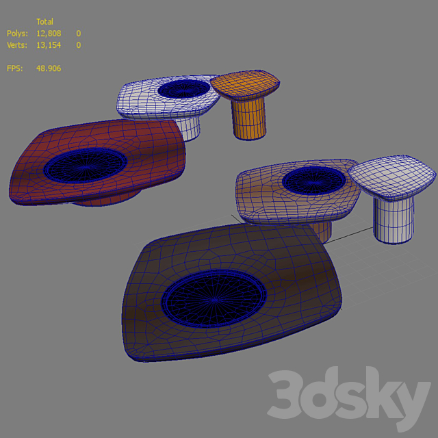 Giopagani Blackbird Coffee Tables 3DSMax File - thumbnail 4
