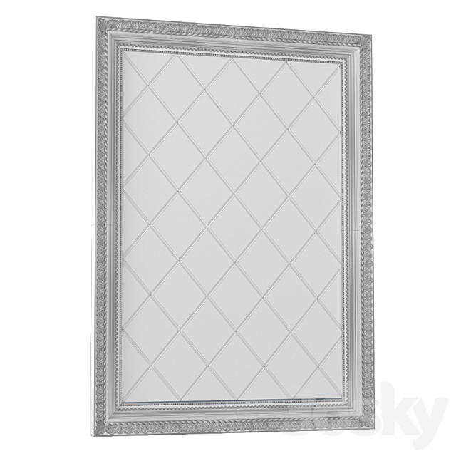 Antique beveled mirror in classic frame. Beveled Accent Mirror 3DSMax File - thumbnail 3