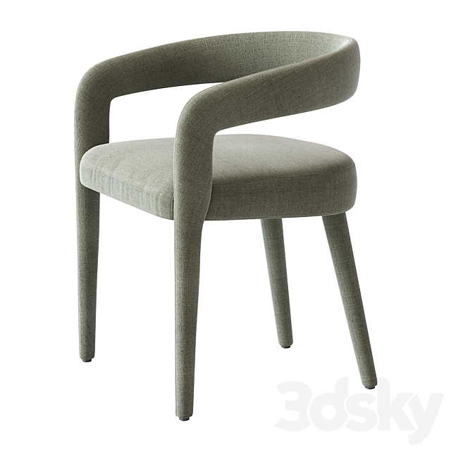 LISETTE WHITE DINING CHAIR 3d