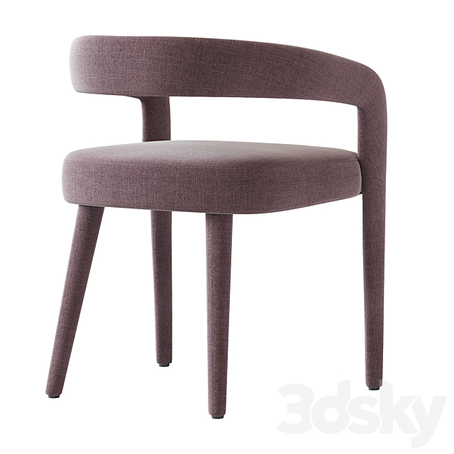 LISETTE WHITE DINING CHAIR 3dsky