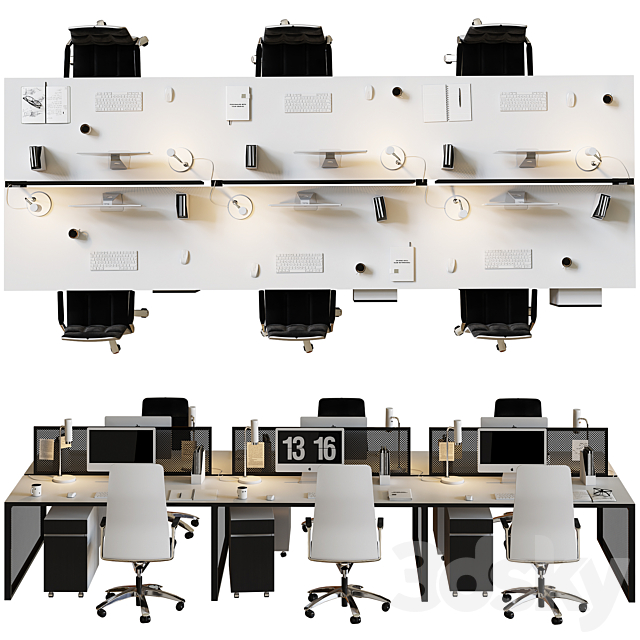 office furniture set 3DSMax File - thumbnail 3