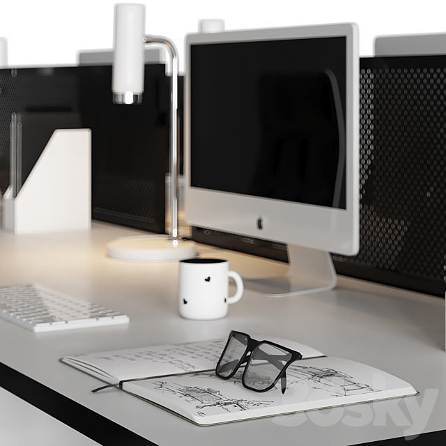 office furniture set 3dmodel