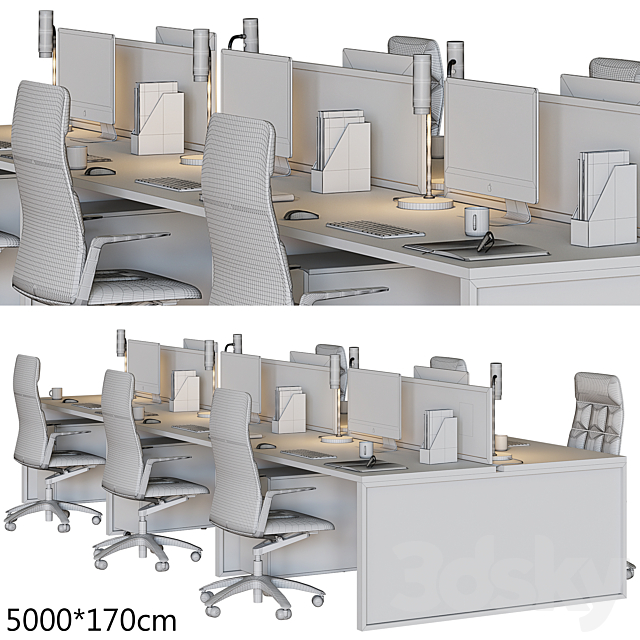 office furniture set 3d Download