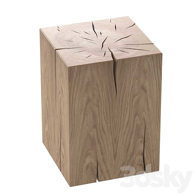 NATURAL SOLID OAK CUBE TABLE BY ROSE UNIACKE 3DSMax File - thumbnail 1