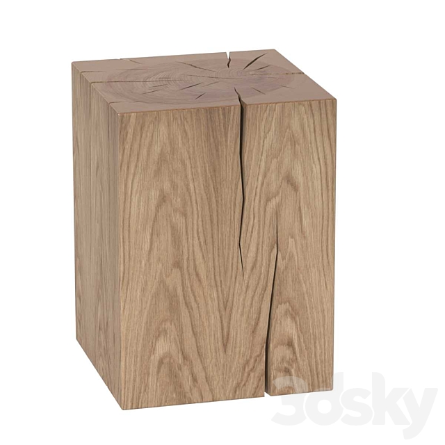 NATURAL SOLID OAK CUBE TABLE BY ROSE UNIACKE 3DSMax File - thumbnail 3