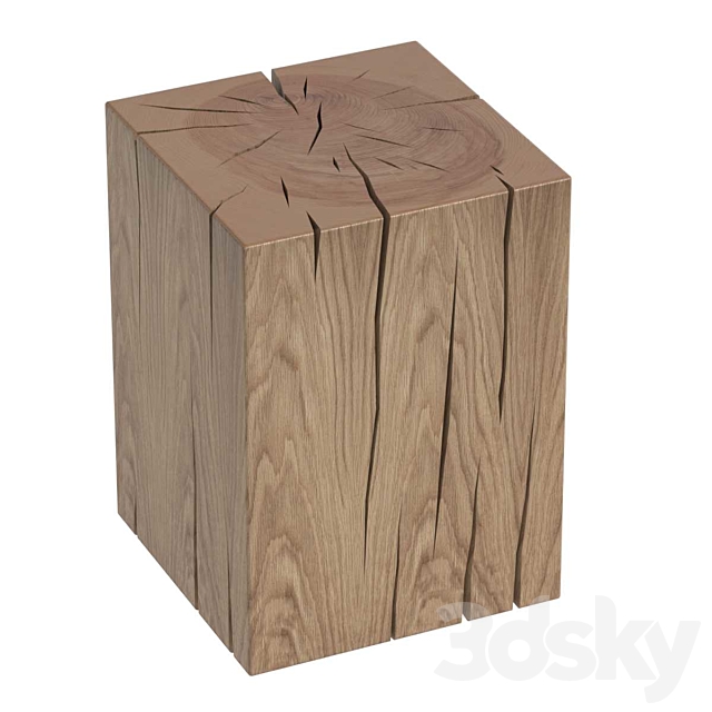 NATURAL SOLID OAK CUBE TABLE BY ROSE UNIACKE 3DSMax File - thumbnail 4
