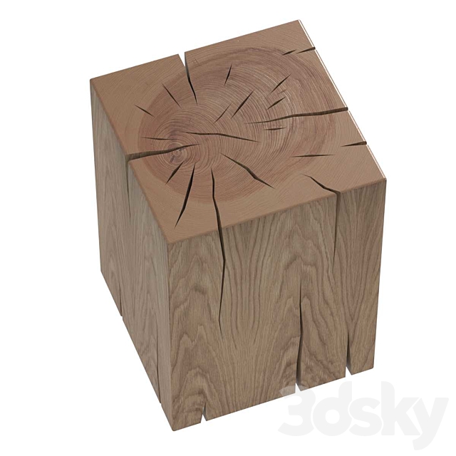NATURAL SOLID OAK CUBE TABLE BY ROSE UNIACKE 3DSMax File - thumbnail 5