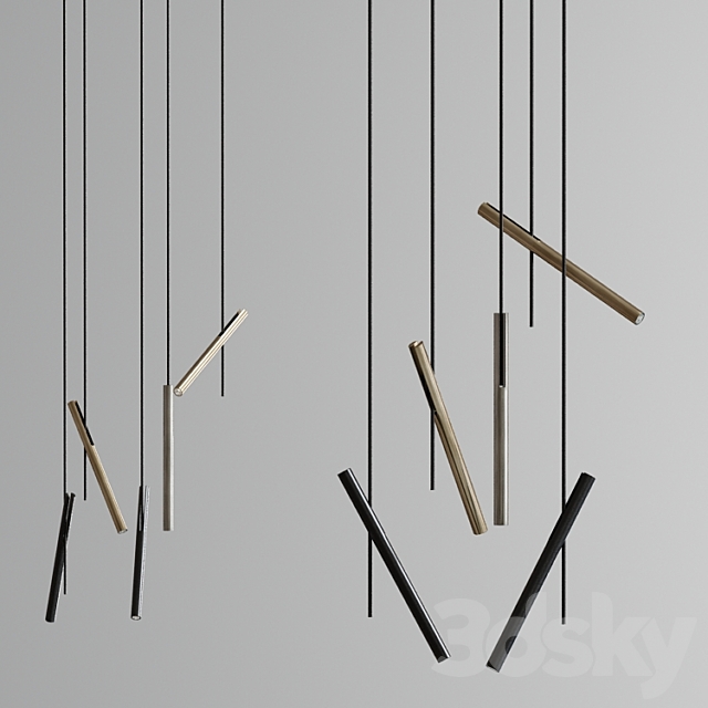 Modern Esprit single ceiling Light Collection 3d
