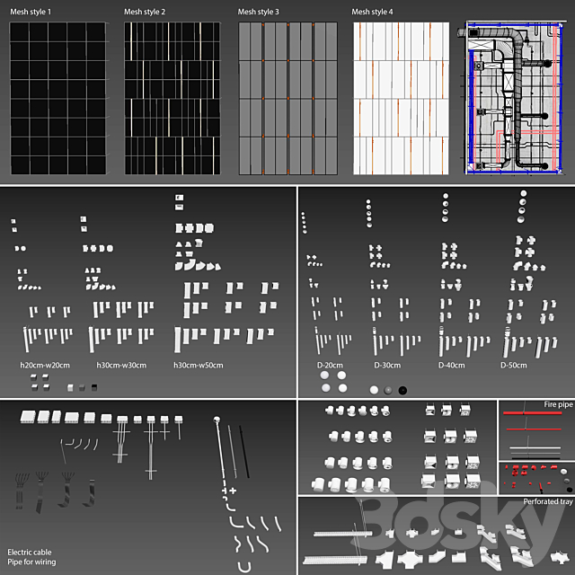 Decorative Ceiling set 01 3dmodel